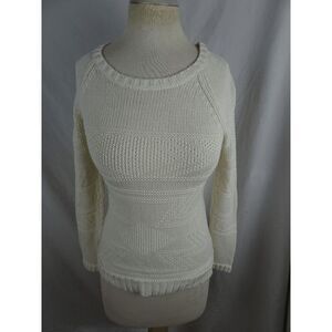 Pink Rose Off White Sweater Top Size S